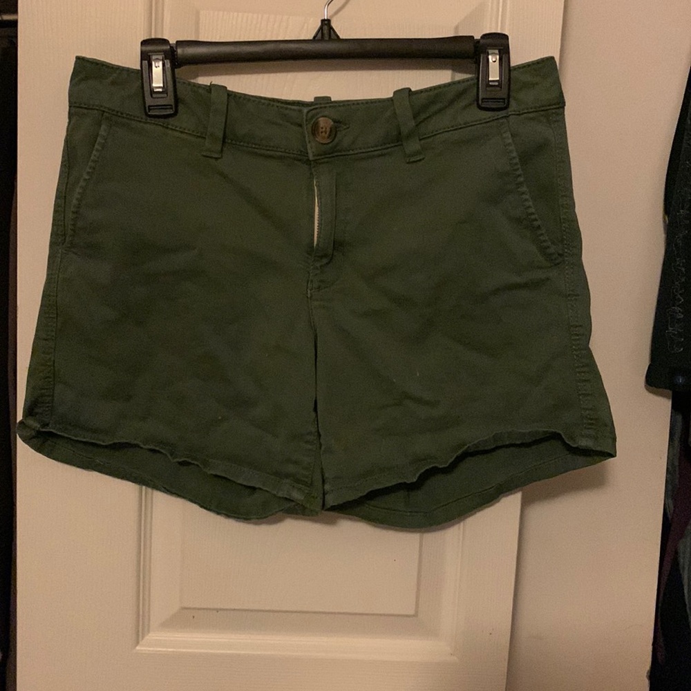 American Eagle Twill Shorts- olive green